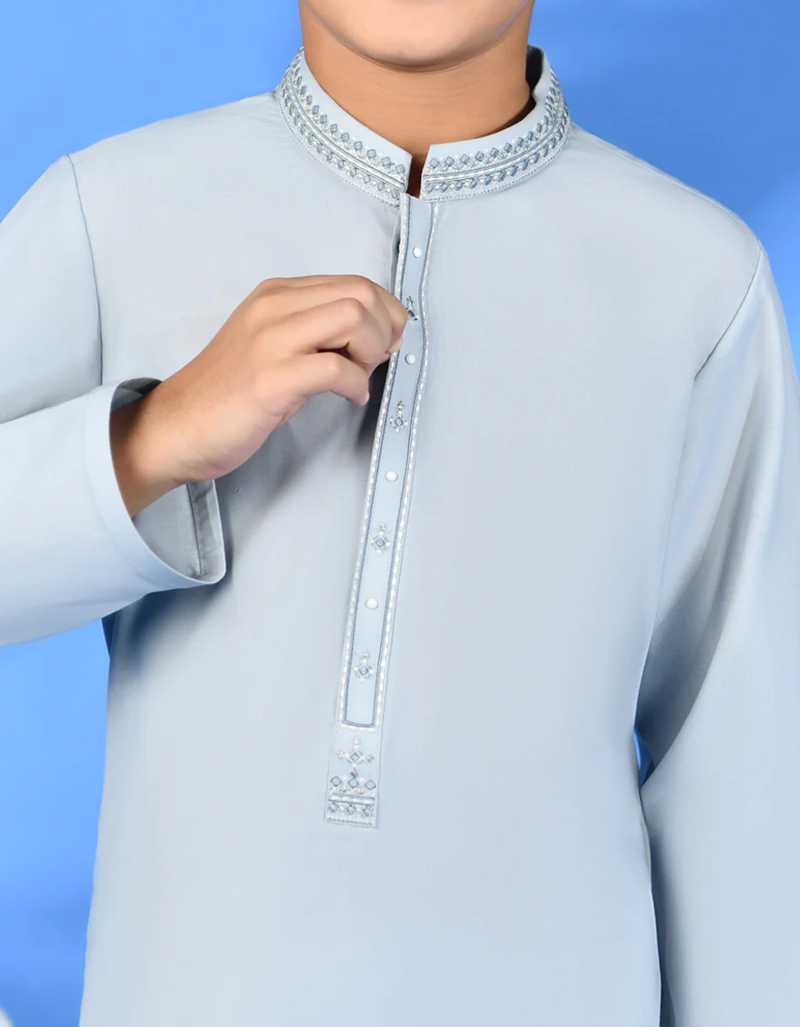 GREY KAMEEZ SHALWAR | JCKS-S-38988/S24/JJ8 - Image 2