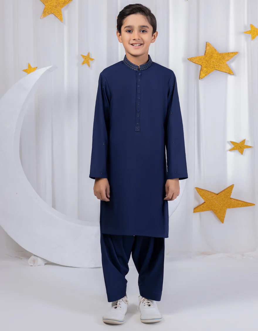 BLUE BLENDED KAMEEZ SHALWAR | JCKS-S-38995/S24/JJ9