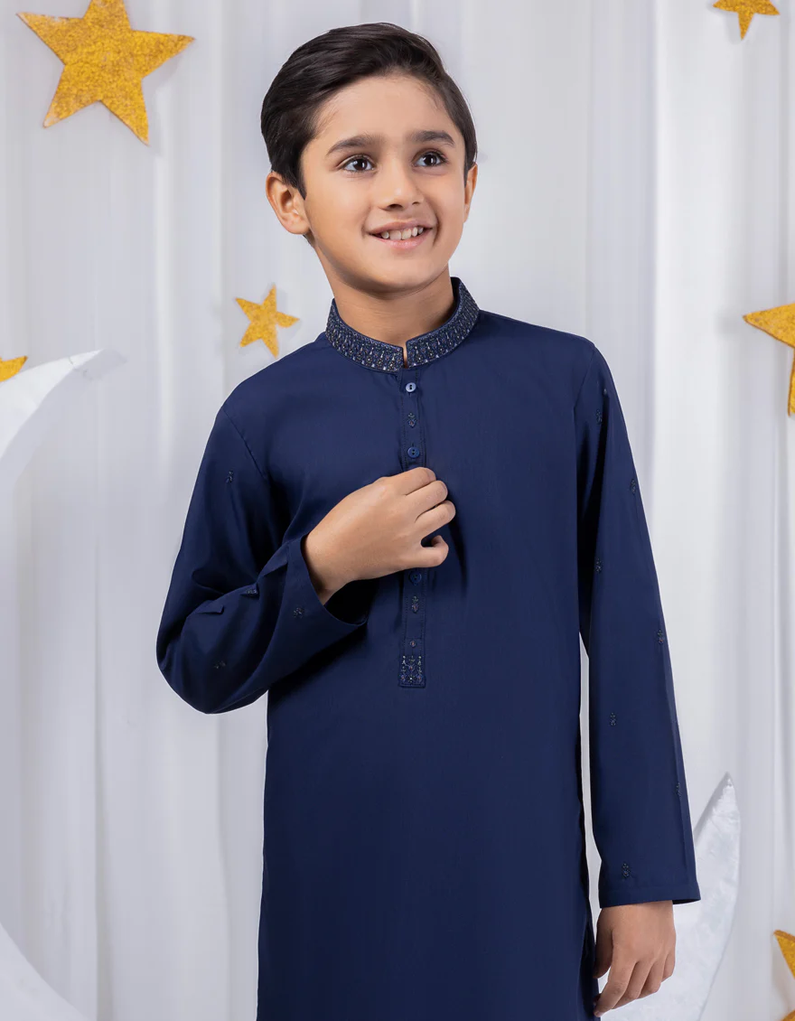 BLUE BLENDED KAMEEZ SHALWAR | JCKS-S-38995/S24/JJ9 - Image 2