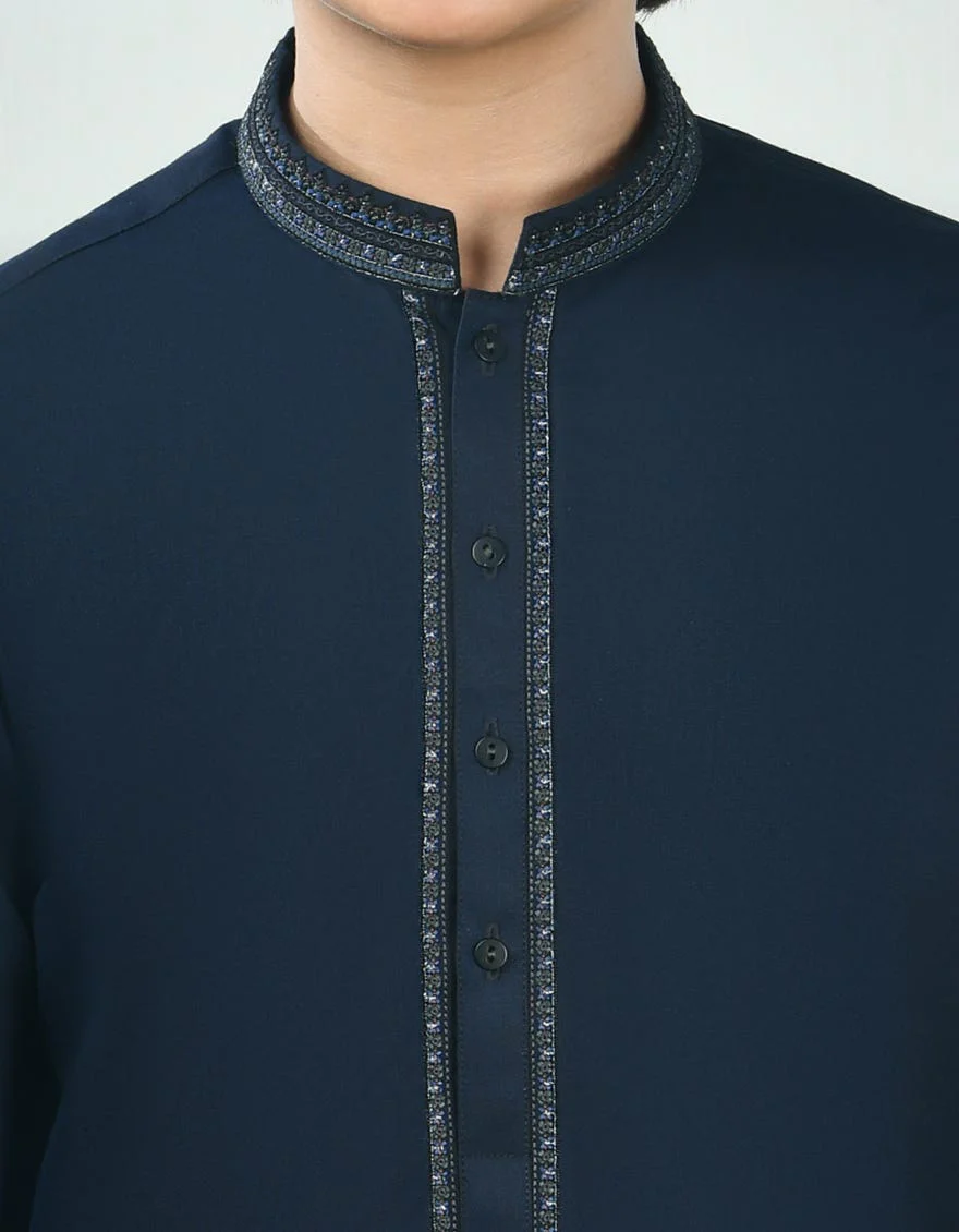 BLUE BLENDED KAMEEZ SHALWAR | JCKS-S-39044/S24/JJ7610-SF - Image 2