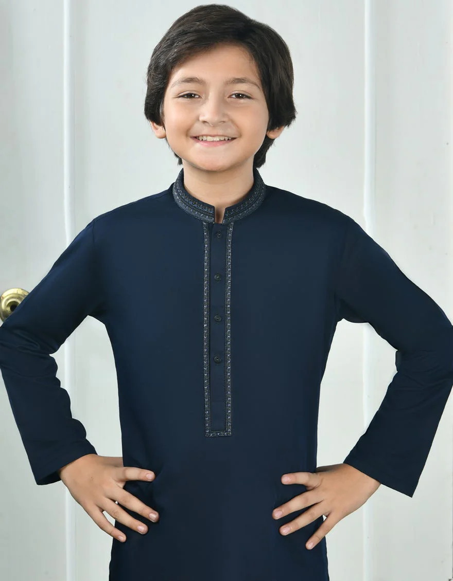 BLUE BLENDED KAMEEZ SHALWAR | JCKS-S-39044/S24/JJ7610-SF - Image 3