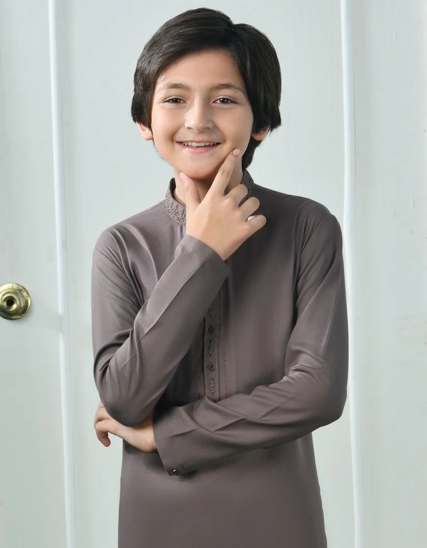 BROWN BLENDED KAMEEZ SHALWAR | JCKS-S-39067/S24/JJ9256-SF - Image 2