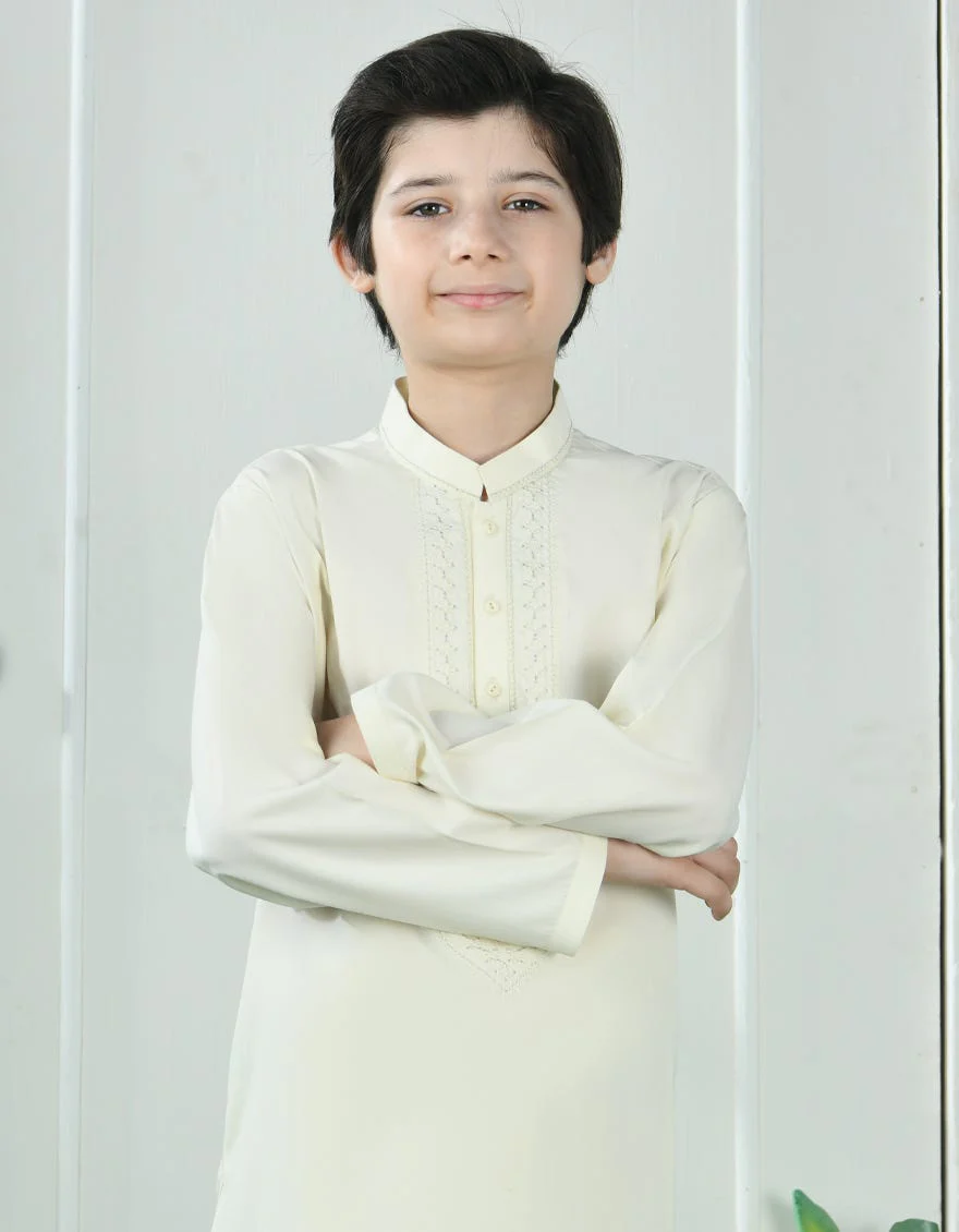 WHITE BLENDED KAMEEZ SHALWAR | JCKS-S-46321/S24/JJ9300-SF - Image 2