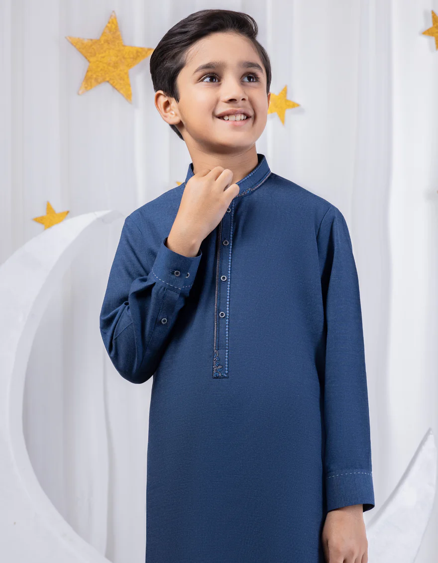 BLUE BLENDED KAMEEZ SHALWAR | JCKS-S-46322/S24/JJ9 - Image 2
