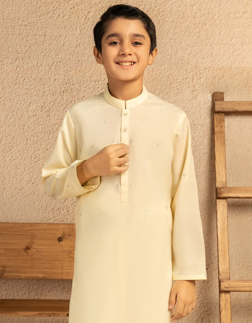 CREAM BLENDED KAMEEZ SHALWAR | JCKS-S-50204/S25/JJ9816-SF - Image 2