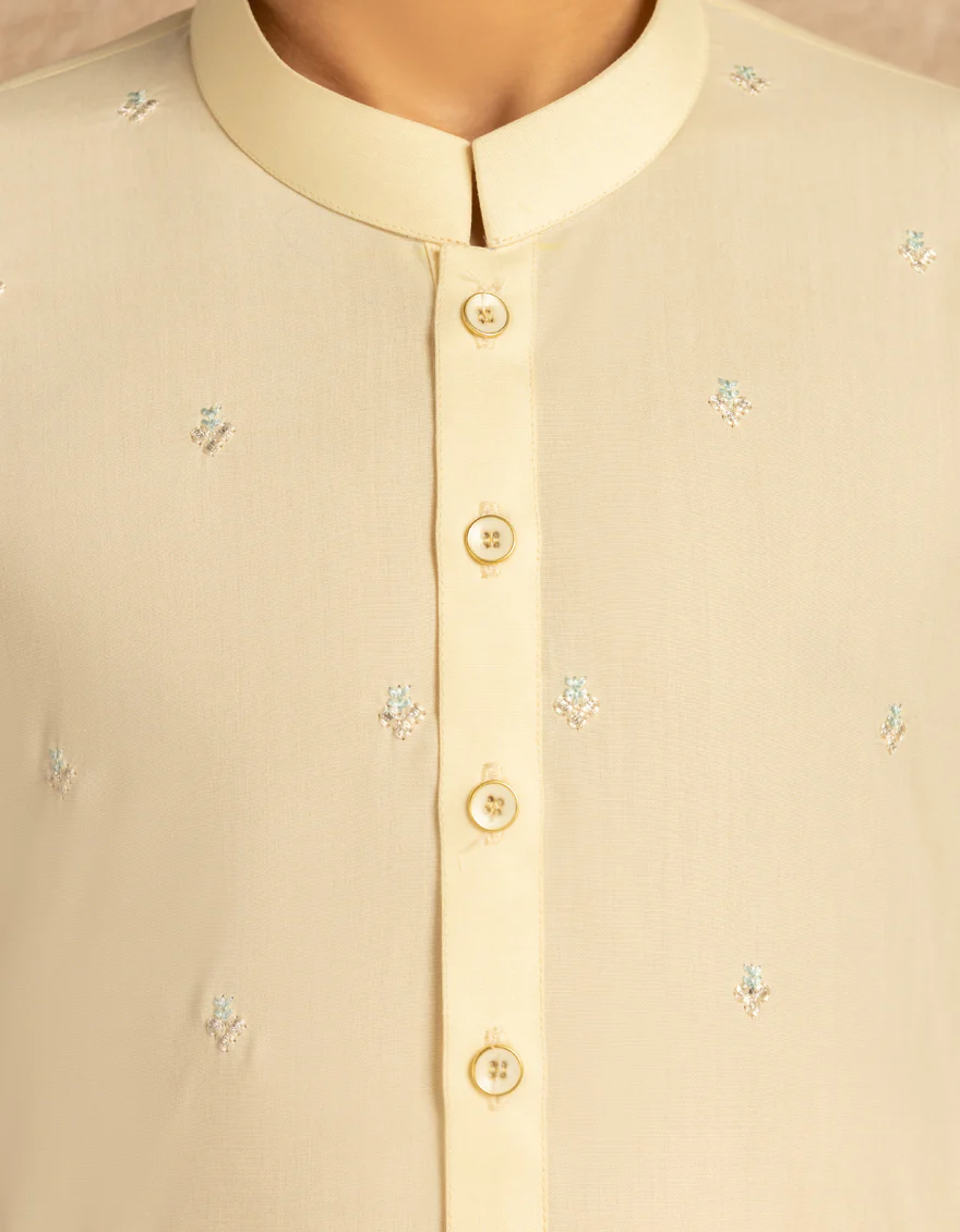 CREAM BLENDED KAMEEZ SHALWAR | JCKS-S-50204/S25/JJ9816-SF - Image 3