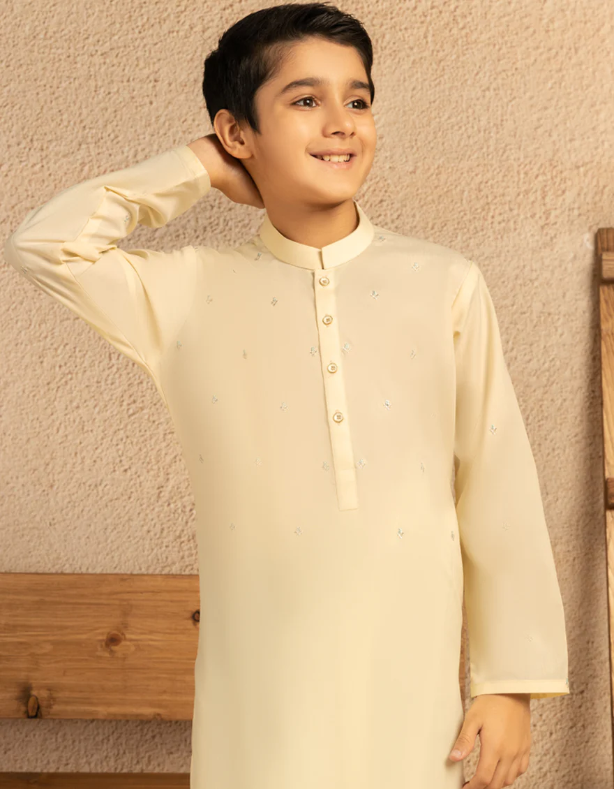 CREAM BLENDED KAMEEZ SHALWAR | JCKS-S-50204/S25/JJ9816-SF - Image 4
