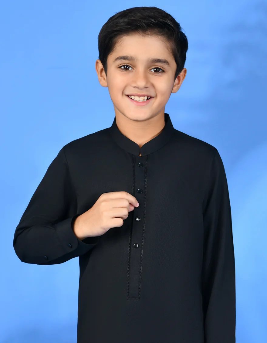 BLACK BLENDED KAMEEZ SHALWAR | JCKS-S-90425/S24/JJ8889-SF - Image 2