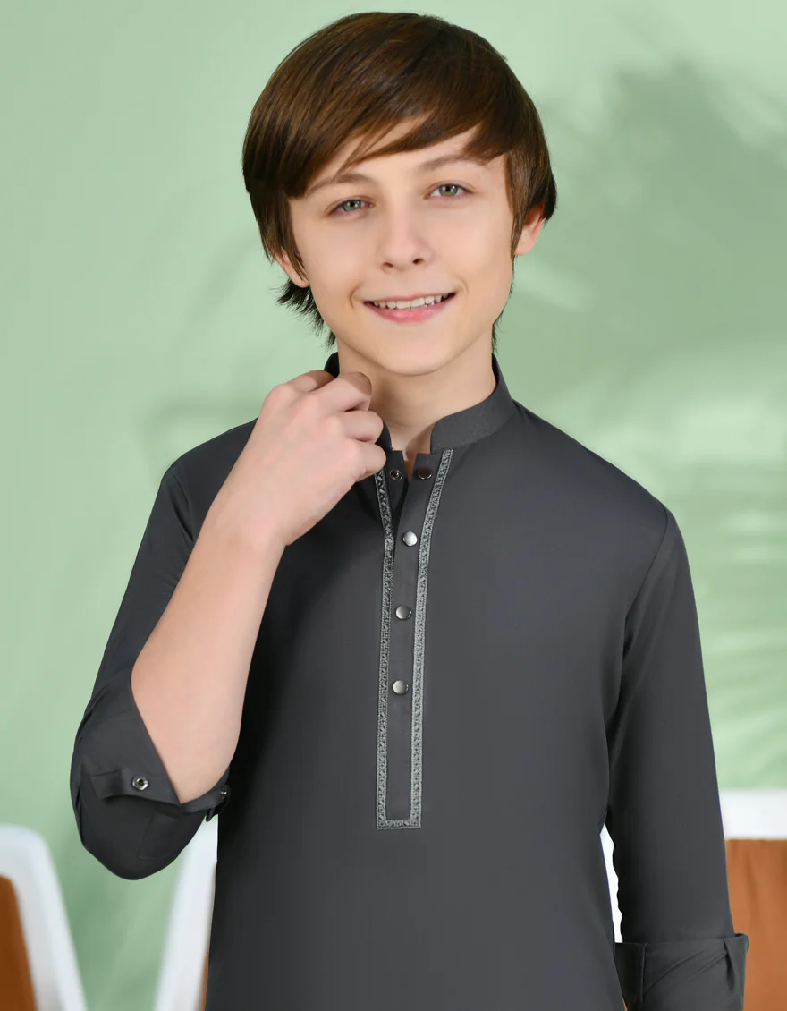 GREY BLENDED KAMEEZ SHALWAR | JCKS-S-90426/S24/JJ8 - Image 2