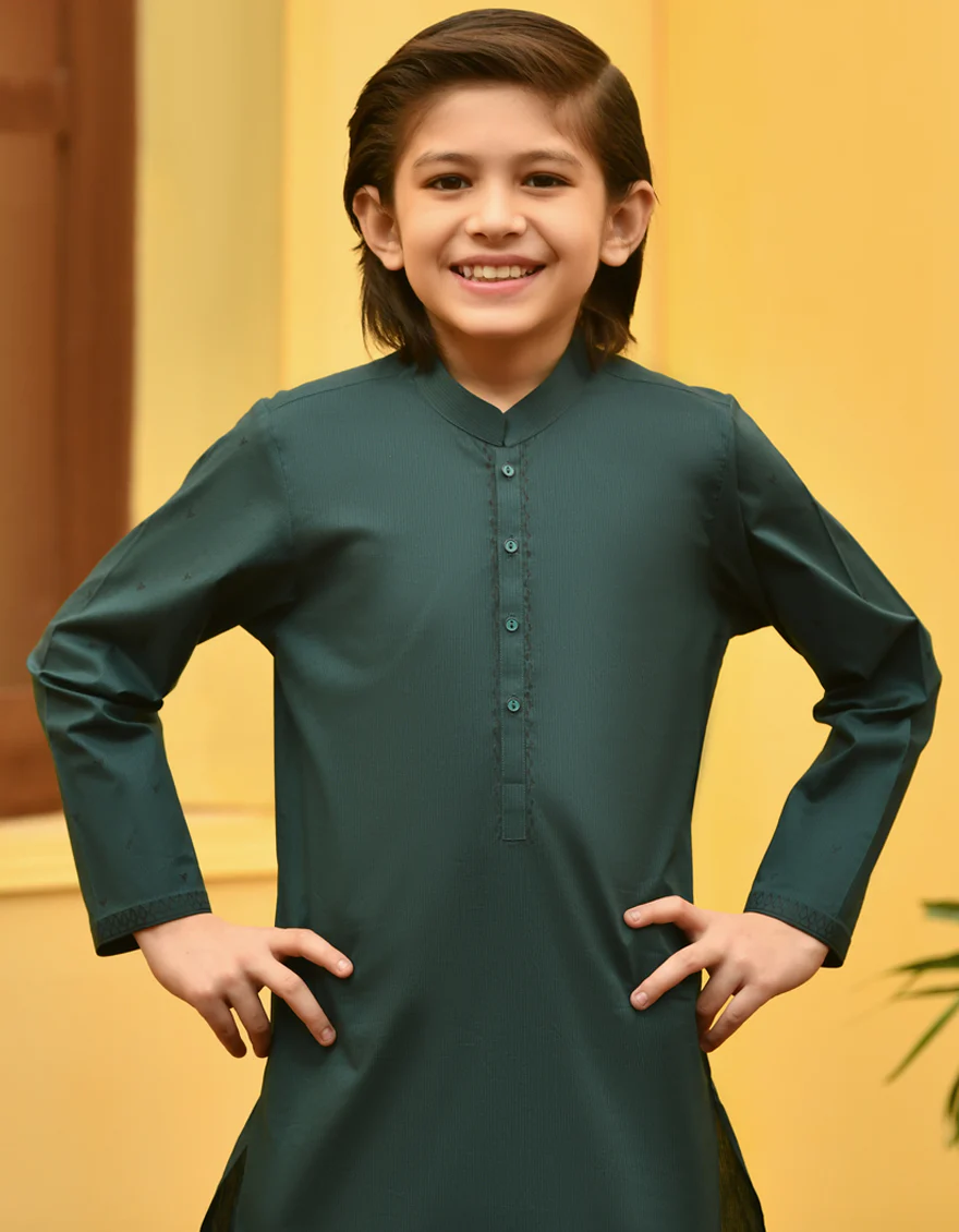 FOREST GREEN COTTON KAMEEZ SHALWAR | JCKS-S-US-34312/S23/JJ8245-SF - Image 2