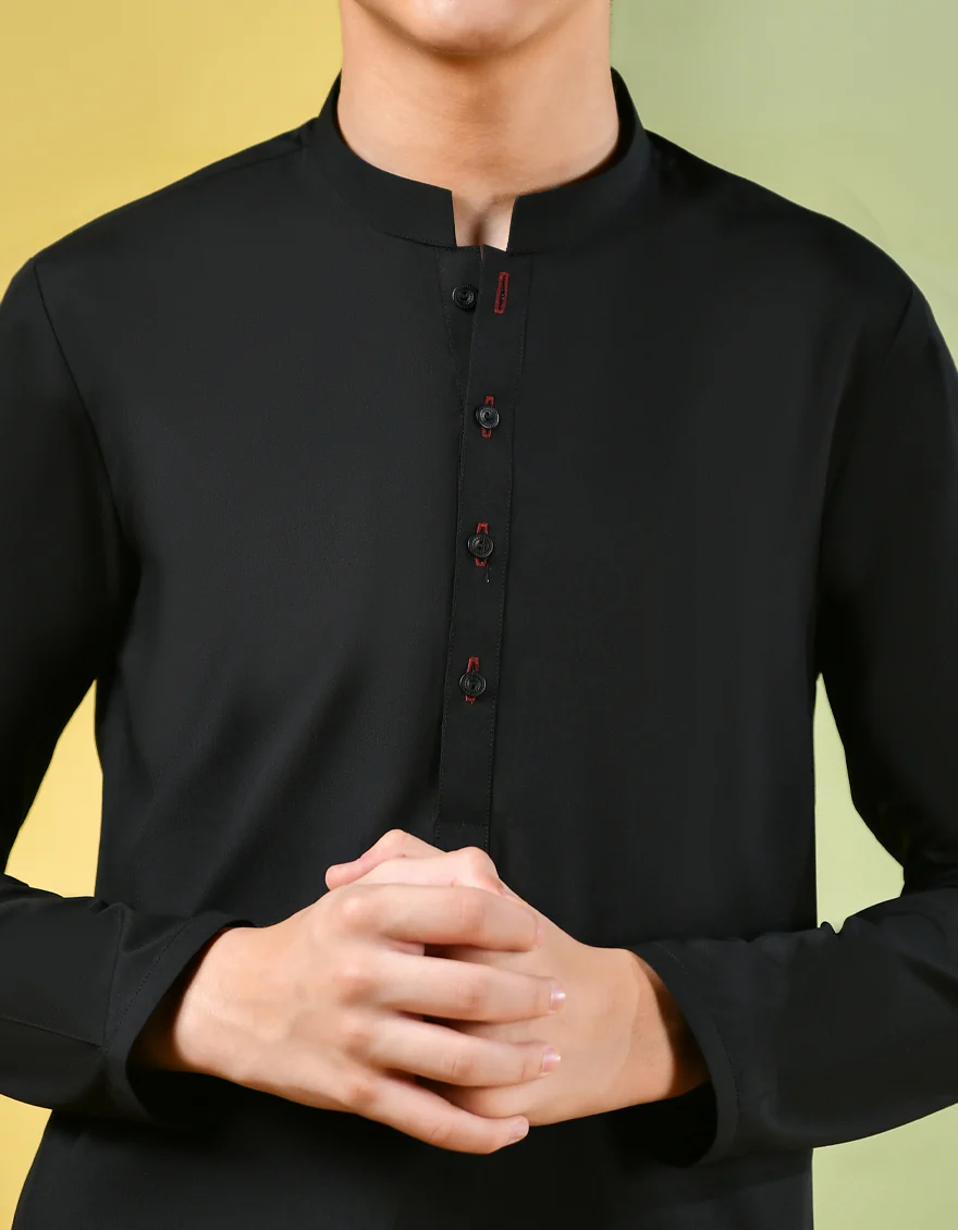 BLACK BLENDED KAMEEZ SHALWAR | JCKS-S-US-35834-R2/S22/JJ8226-PN - Image 2