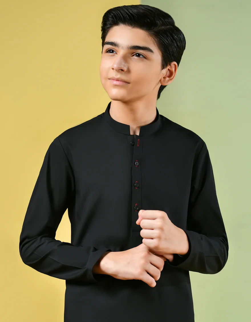 BLACK BLENDED KAMEEZ SHALWAR | JCKS-S-US-35834-R2/S22/JJ8226-PN - Image 3