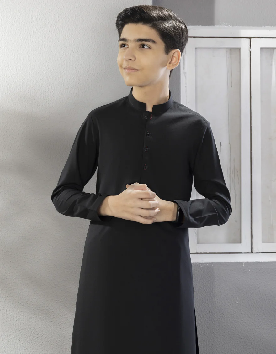 BLACK BLENDED KAMEEZ SHALWAR | JCKS-S-US-35834-R5-AP/S23/JJ8733-PN - Image 2