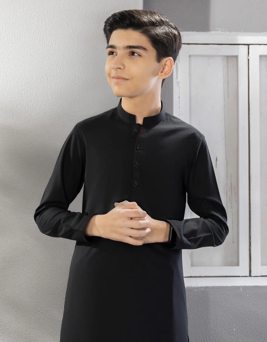 BLACK BLENDED KAMEEZ SHALWAR | JCKS-S-US-35834-R7-AP/S23/JJ8733-PN - Image 2