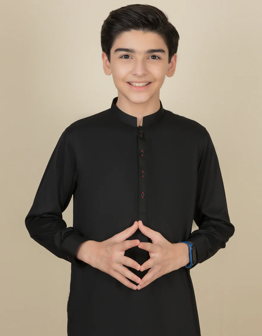 BLACK KAMEEZ SHALWAR | JCKS-S-US-35834/S22/JJ7565-PN - Image 2