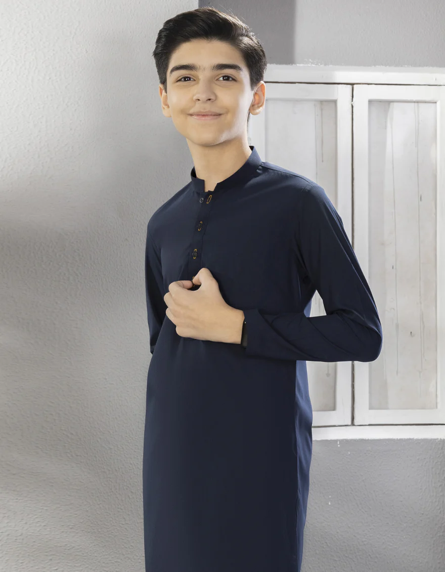 NAVY BLUE BLENDED BLUE KAMEEZ SHALWAR | JCKS-S-US-35835-R6-AP/S23/JJ8733-PN - Image 2