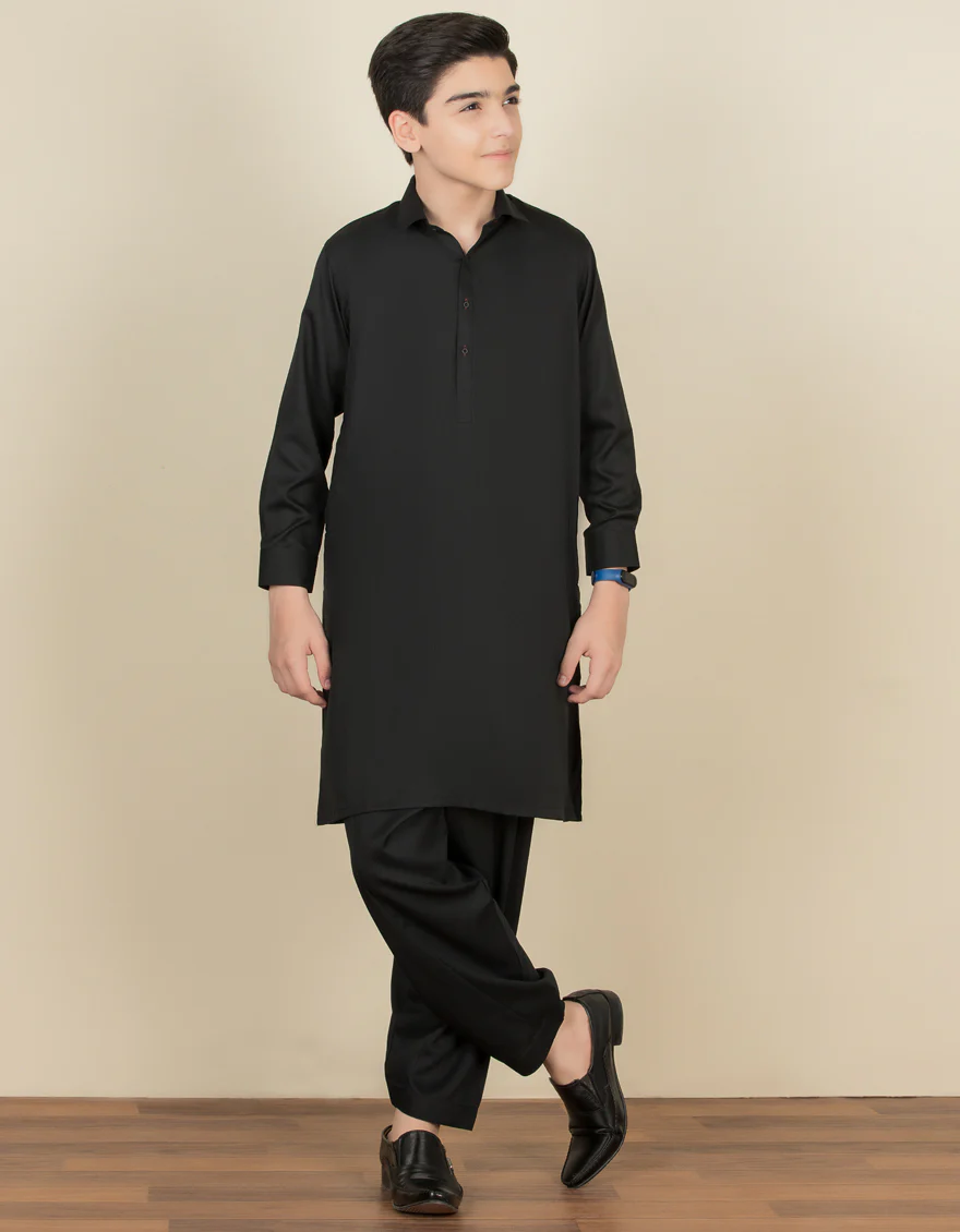 BLACK KAMEEZ SHALWAR | JCKS-S-US-35842/S22/JJ7565-PN