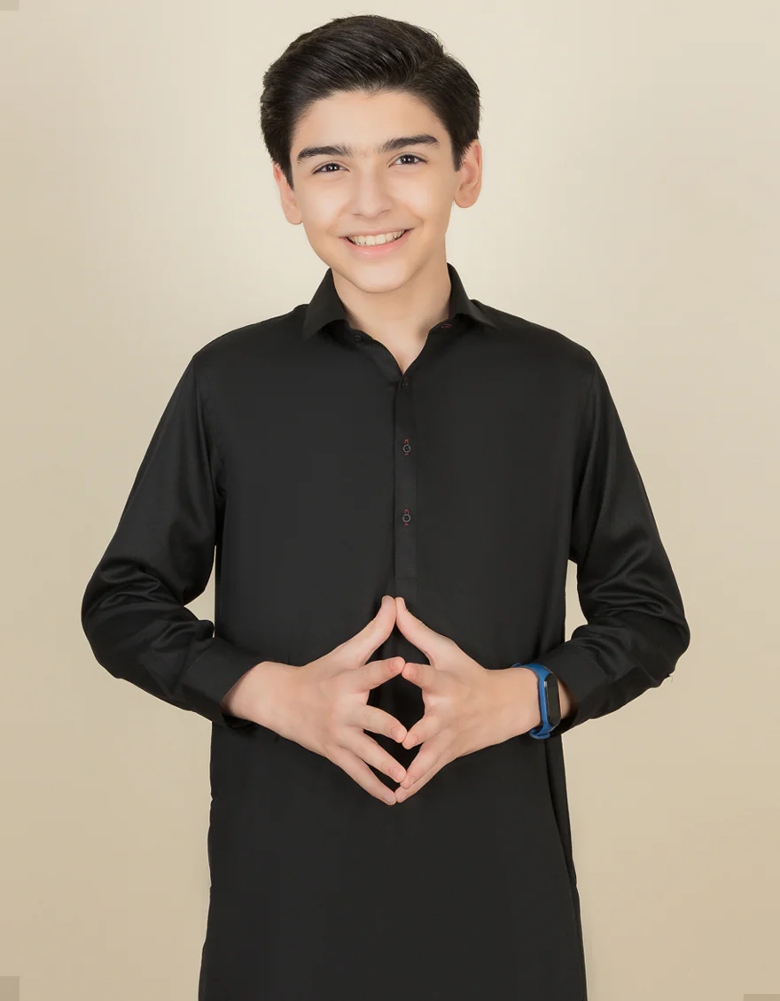 BLACK KAMEEZ SHALWAR | JCKS-S-US-35842/S22/JJ7565-PN - Image 2