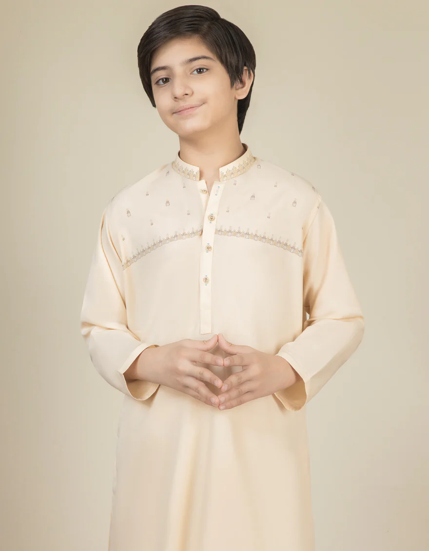 LIGHT PEACH BLENDED KAMEEZ SHALWAR | JCKS-S-US-35846/S22/JJ7527-SF - Image 3