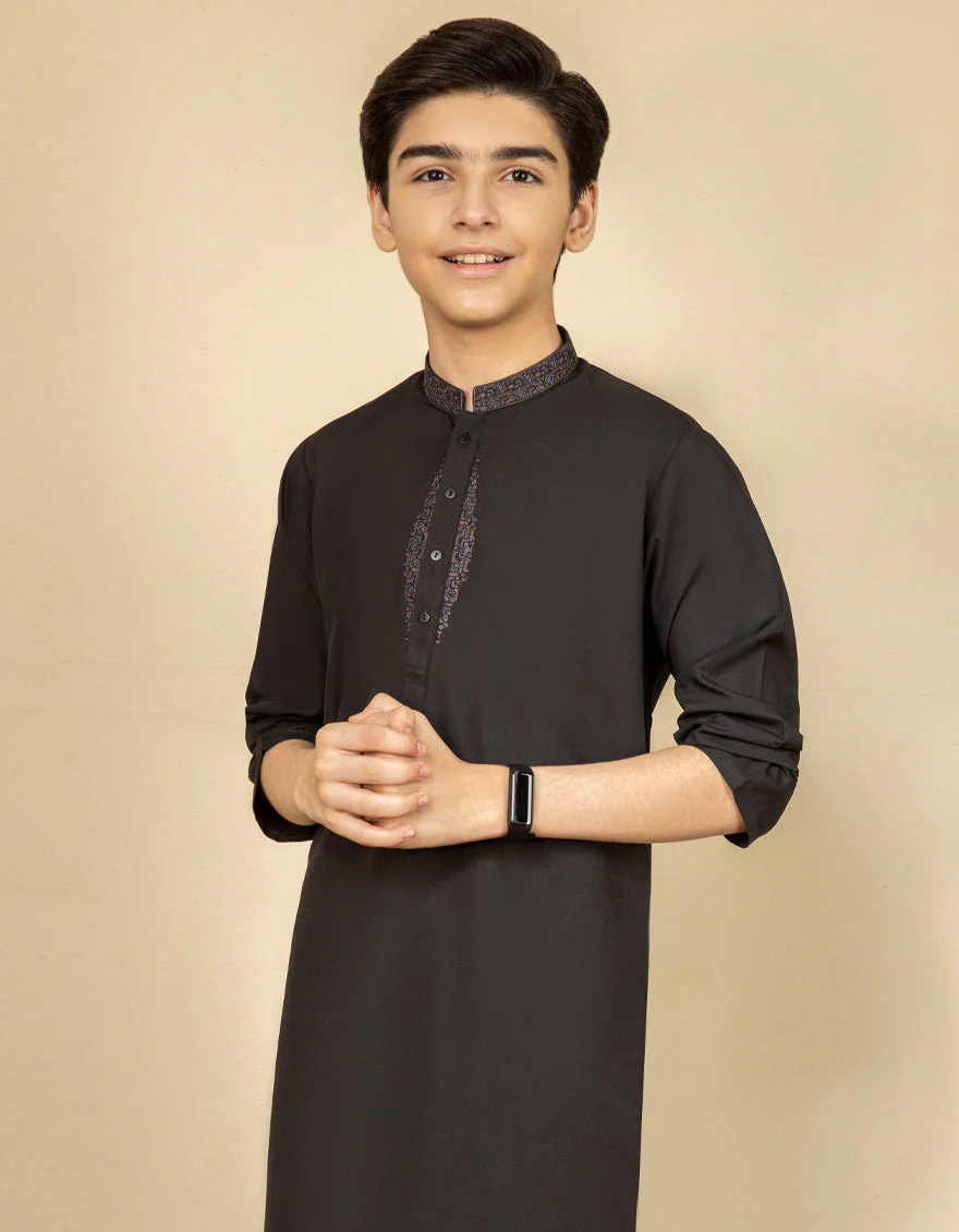 BLACK BLENDED KAMEEZ SHALWAR | JCKS-S-US-35918/S22/JJ7667-SF - Image 2