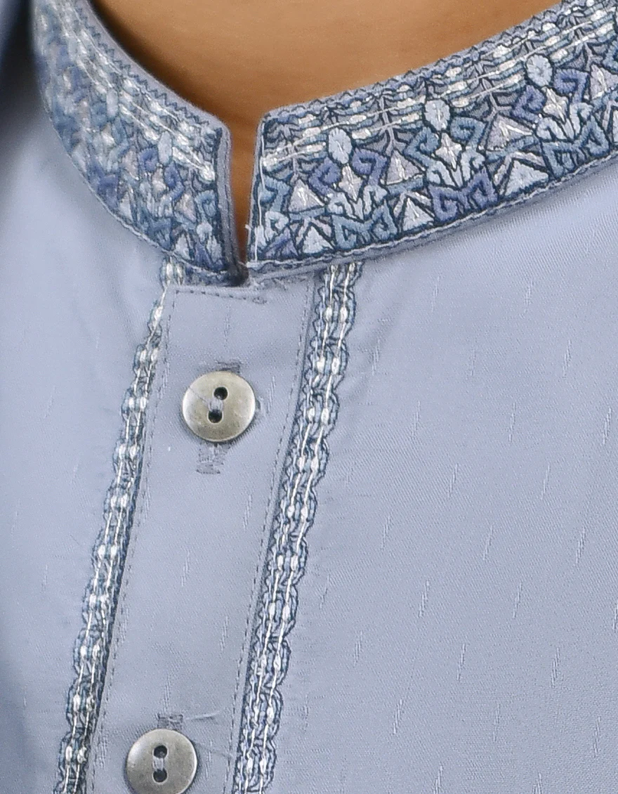 GREYISH BLUE BLENDED KAMEEZ SHALWAR | JCKS-S-US-35926/S22/JJ7686-SF - Image 3
