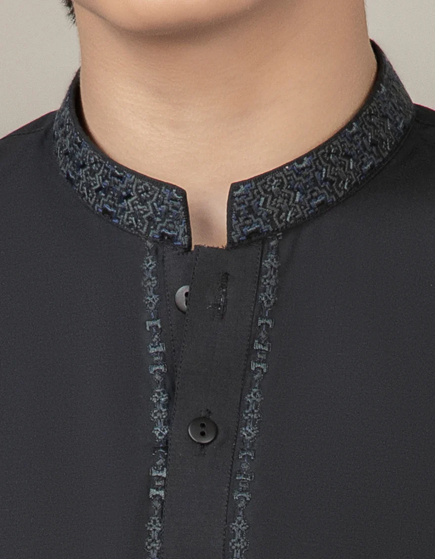 BLACK BLENDED KAMEEZ SHALWAR | JCKS-S-US-35942/S22/JJ7599-SF - Image 2