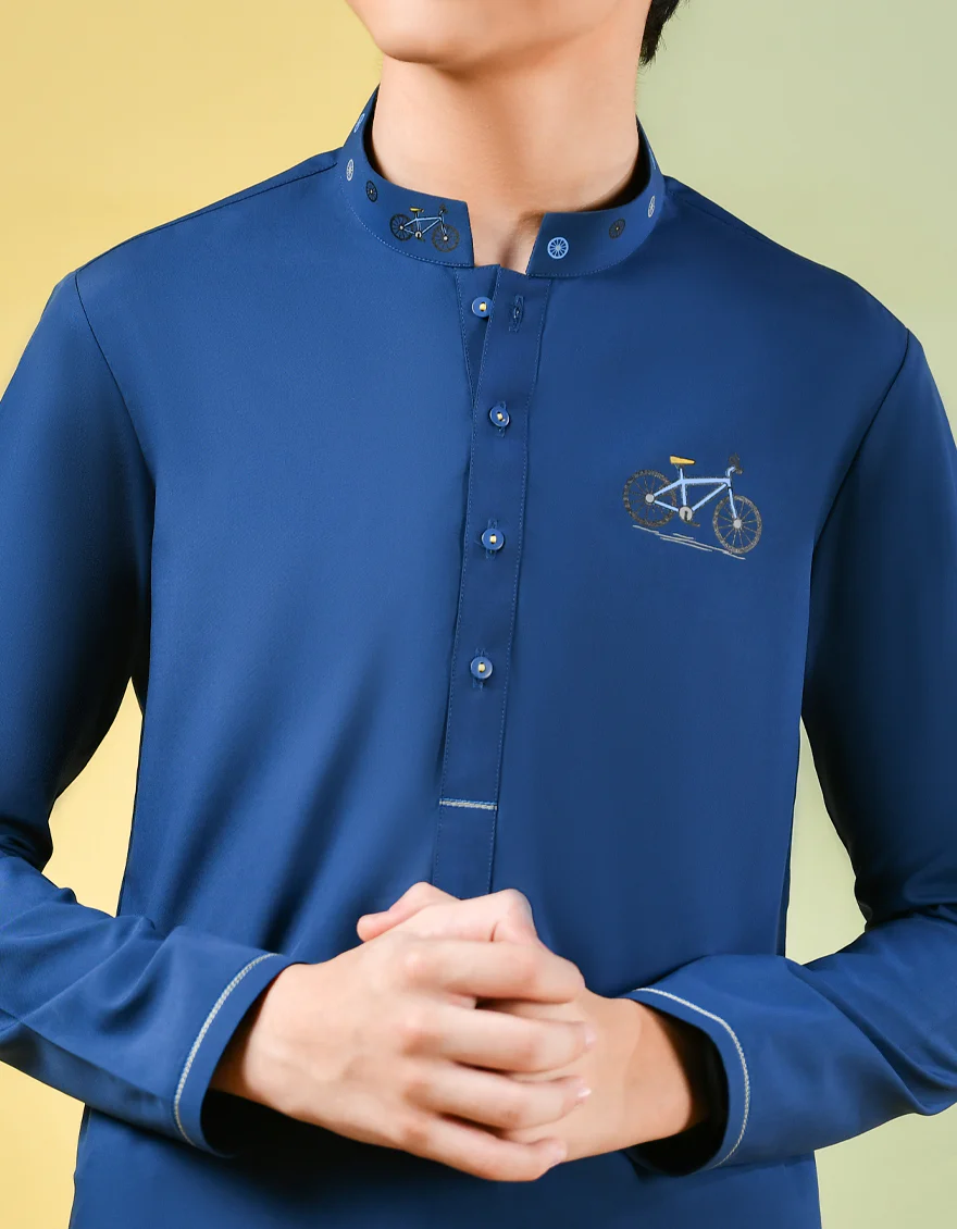 DARK BLUE BLENDED KAMEEZ SHALWAR | JCKS-S-US-35950/S22/JJ7562-SF - Image 2