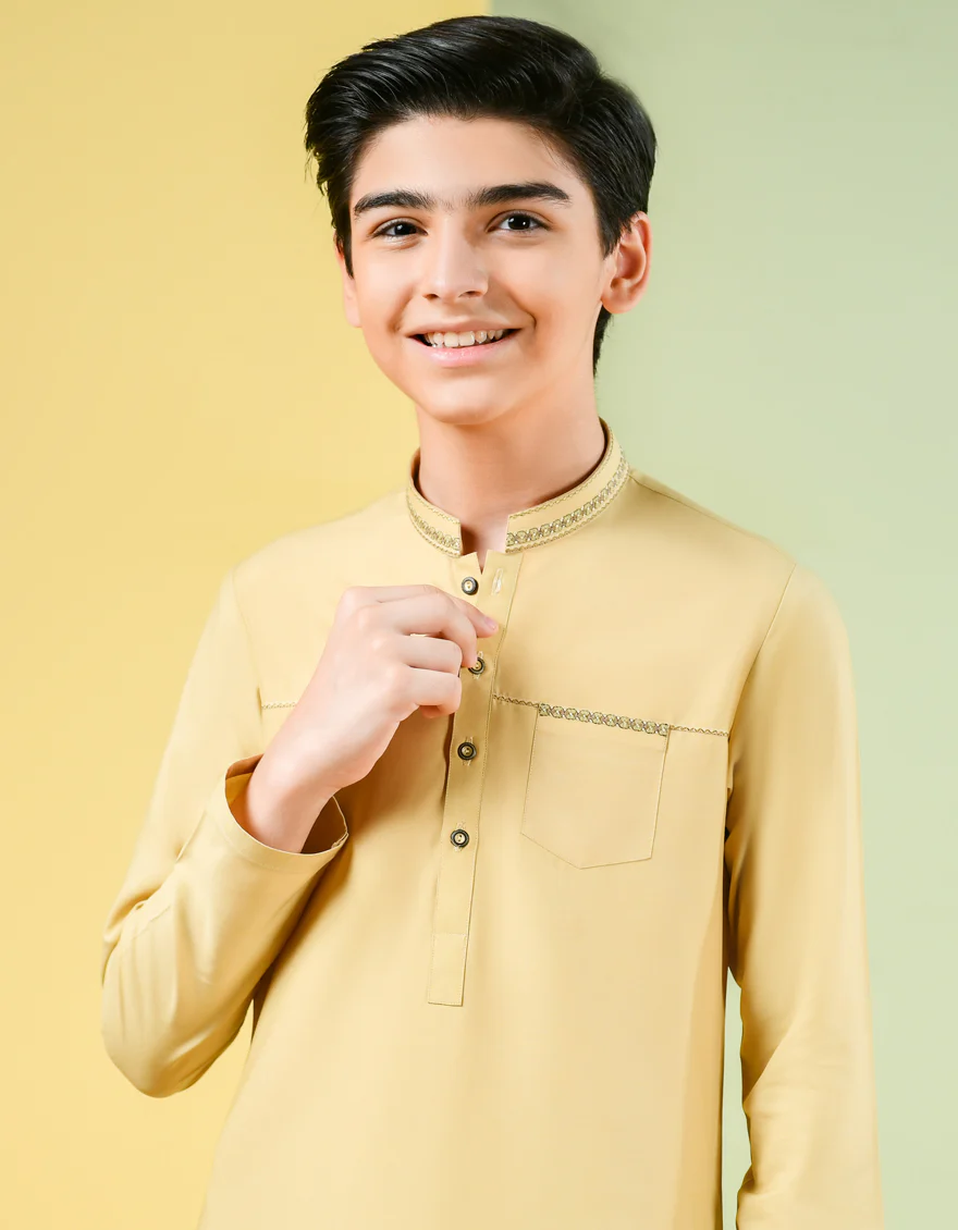 CAMEL BLENDED KAMEEZ SHALWAR | JCKS-S-US-35969/S22/JJ7669-CL - Image 3