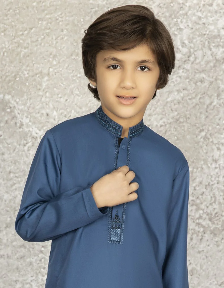 DULL BLUE KAMEEZ SHALWAR | JCKS-S-US-38446/S22/JJ7621-SF - Image 2