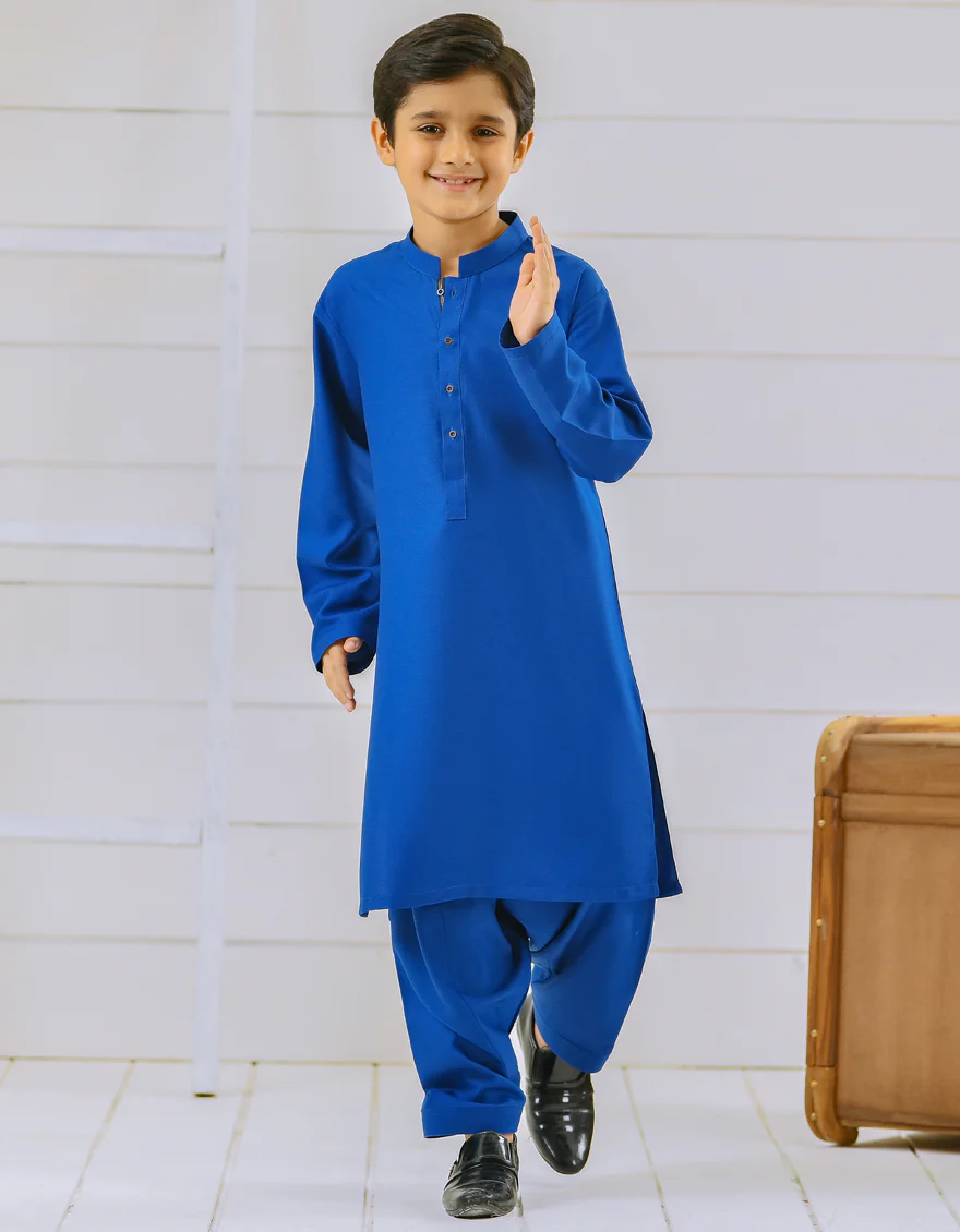 ELECTRIC BLUE BLENDED KAMEEZ SHALWAR | JCKS-S-US-38513/S22/JJ8212-PN