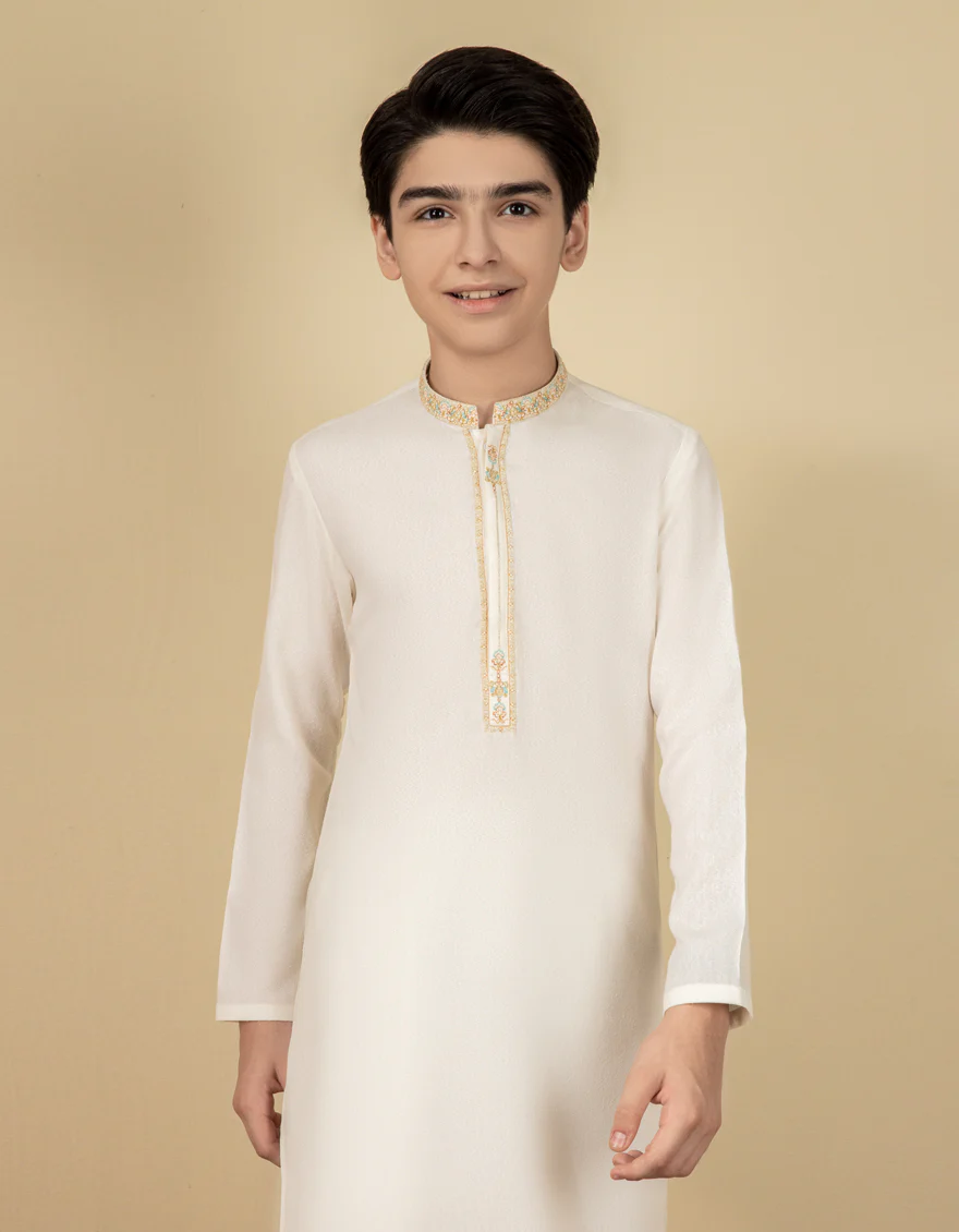 CREAM BLENDED KAMEEZ SHALWAR | JCKS-S-US-38546/S22/JJ7568-FL - Image 3
