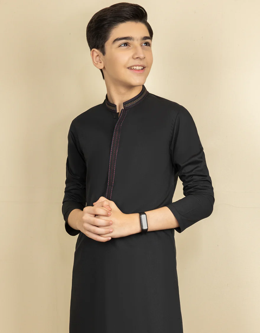 BLACK BLENDED KAMEEZ SHALWAR | JCKS-S-US-38584/S22/JJ8213-SF - Image 3
