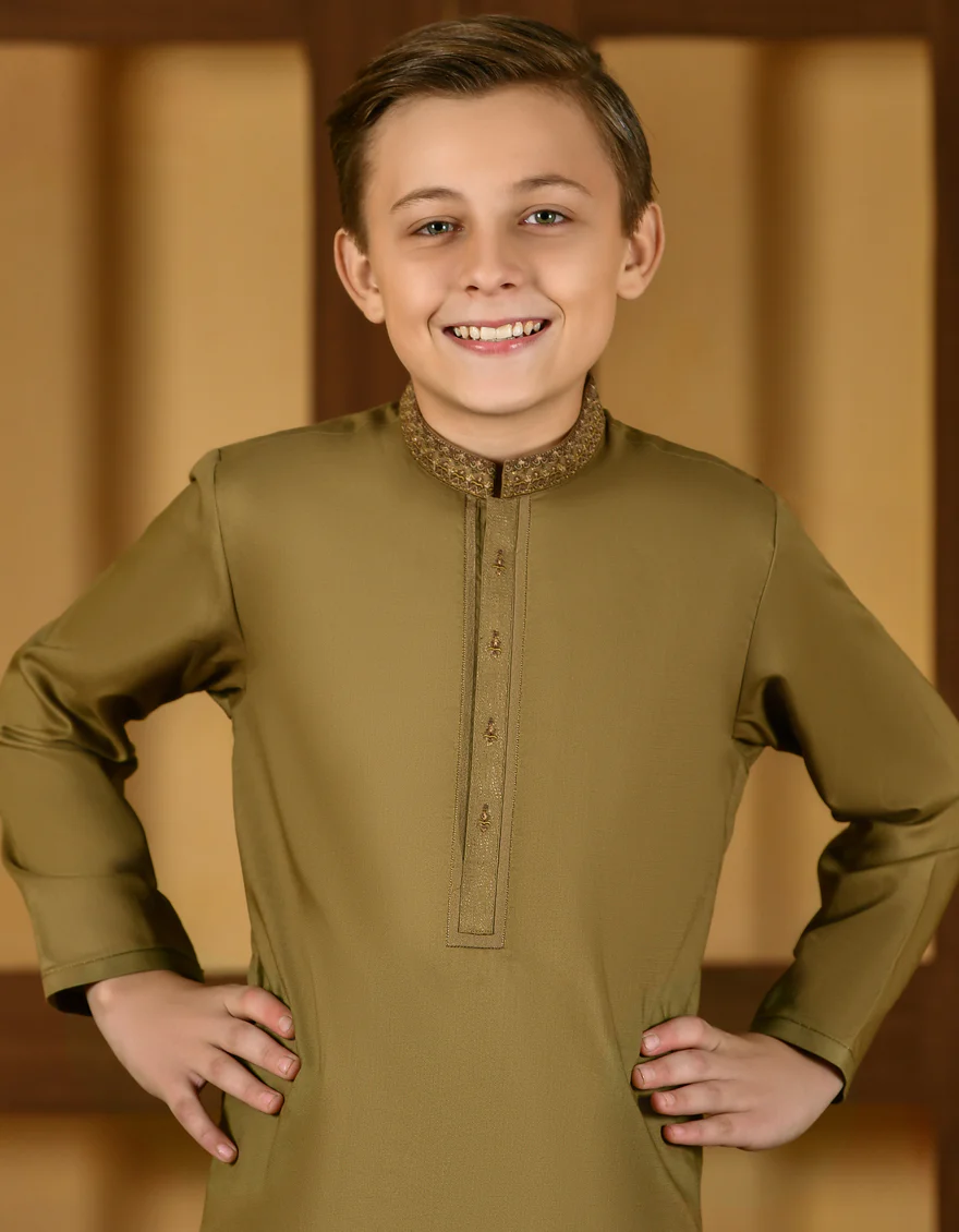 BEIGE COTTON KAMEEZ SHALWAR | JCKS-S-US-38705/S23/JJ8133-SF - Image 2