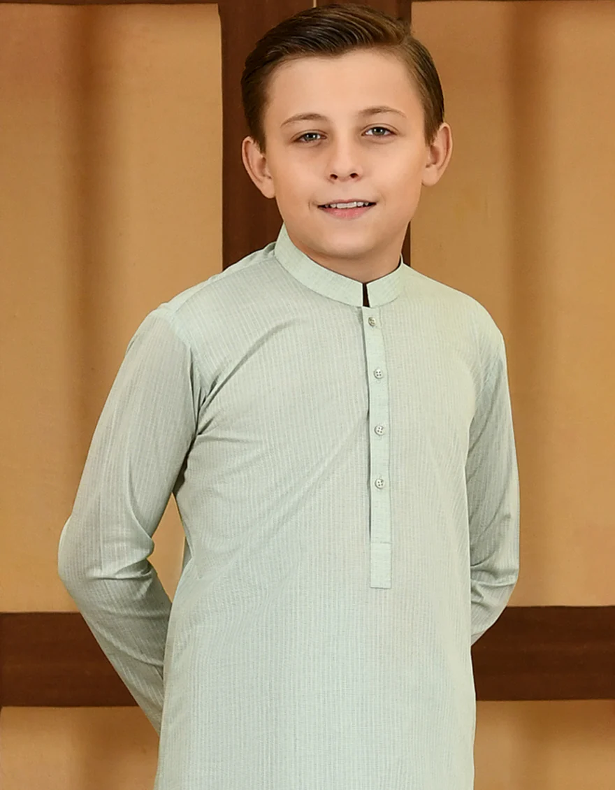 LIGHT GREEN BLENDED KAMEEZ SHALWAR | JCKS-S-US-38707/S23/JJ8390-PN - Image 2