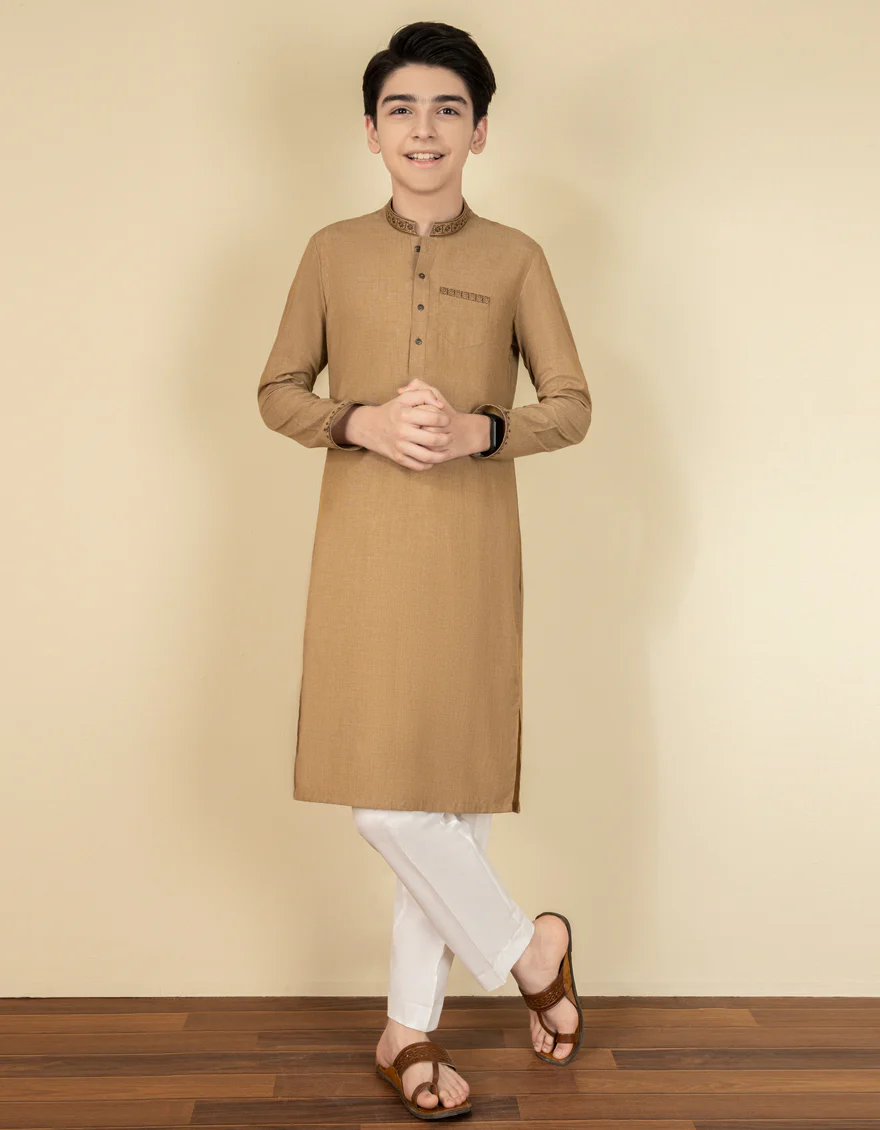 SAND BLENDED KAMEEZ SHALWAR | JCKS-S-US-41173/S22/JJ7321-CL