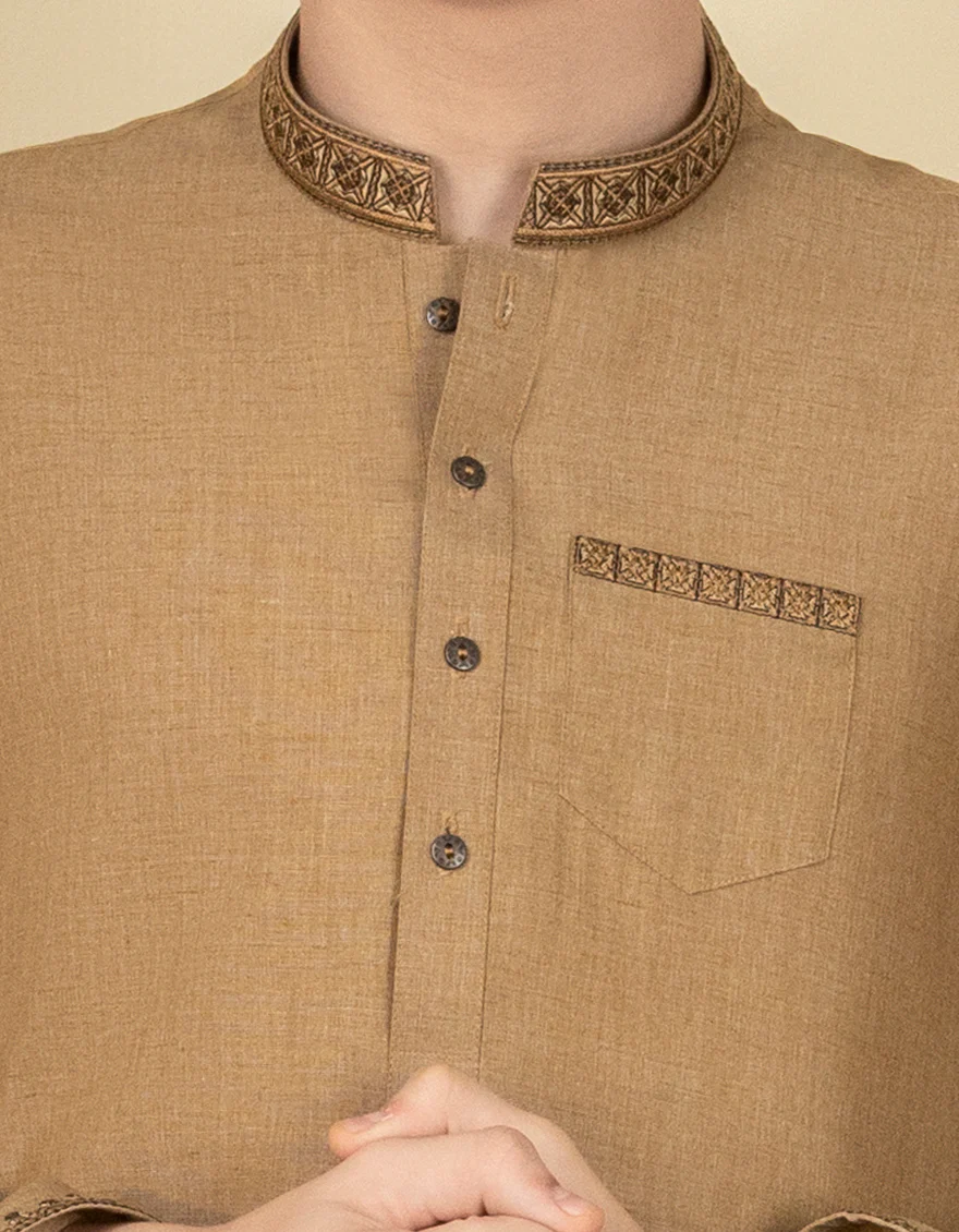 SAND BLENDED KAMEEZ SHALWAR | JCKS-S-US-41173/S22/JJ7321-CL - Image 2