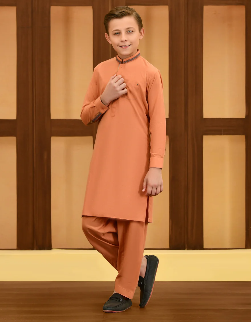 ORANGE BLENDED KAMEEZ SHALWAR | JCKS-S-US-46076/S23/JJ8713-CL