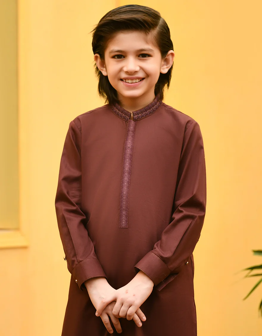 MAROON COTTON KAMEEZ SHALWAR | JCKS-S-US-46093/S23/JJ8265-SF - Image 2