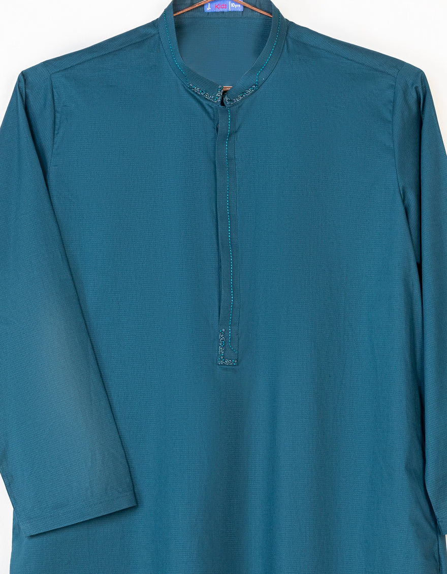 BOTTLE GREEN COTTON KAMEEZ SHALWAR | JCKS-S-US-46137/S23/JJ8825-CL - Image 2