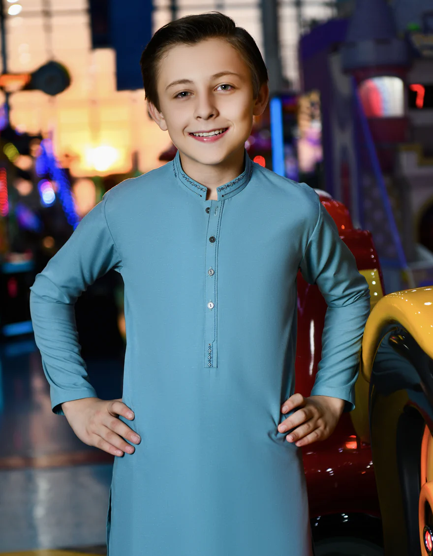 PALE BLUE BLENDED KAMEEZ SHALWAR | JCKS-S-US-46146/S23/JJ8713-CL - Image 3