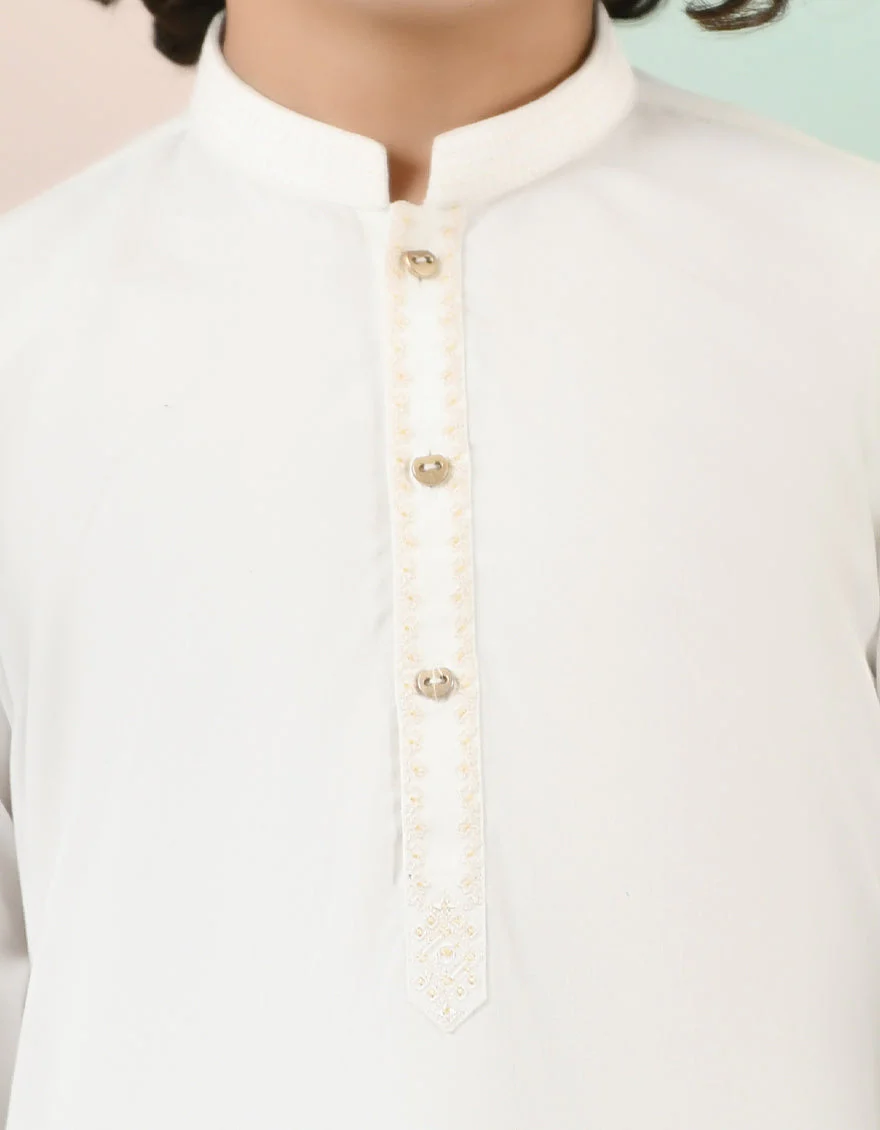 OFF WHITE BLENDED KAMEEZ SHALWAR | JCKS-US-43158/A22/JJ8260-SF - Image 3