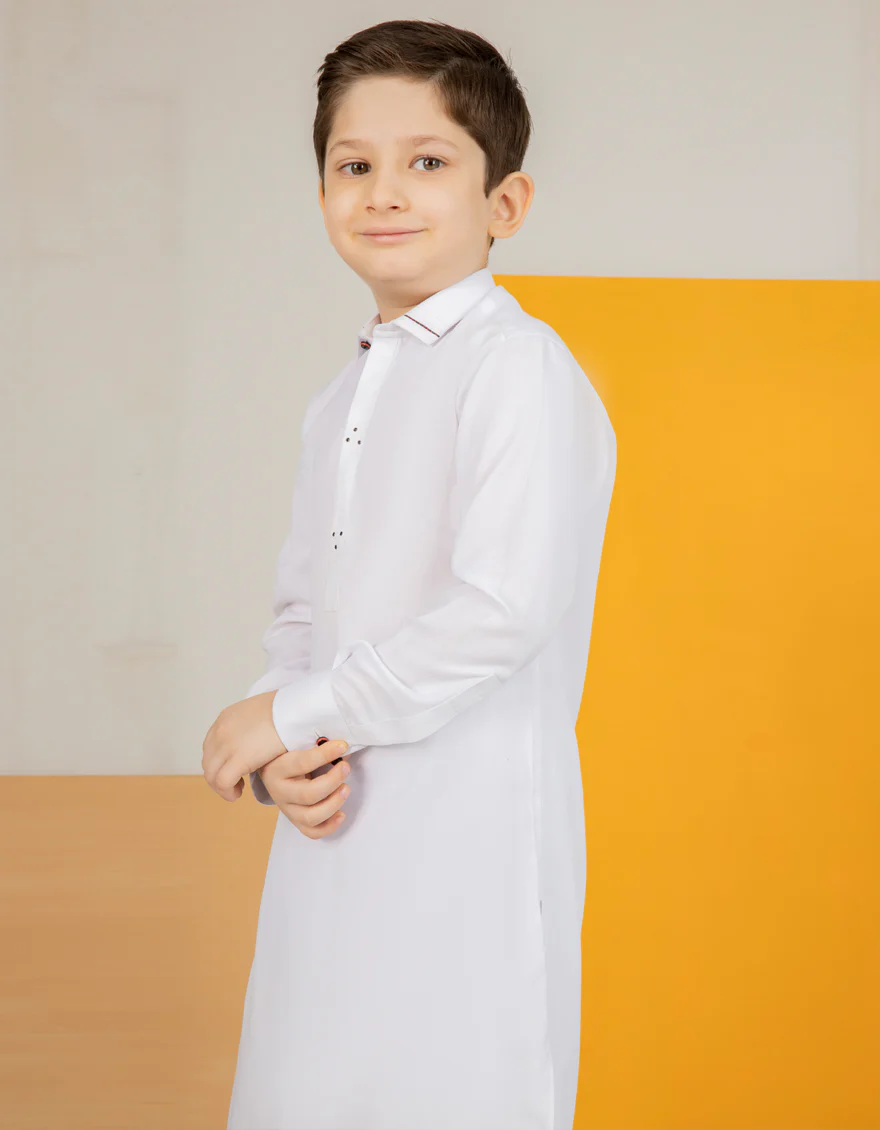 WHITE BLENDED KAMEEZ SHALWAR | JCKS-US-43170/A22/JJ8346-CL - Image 3
