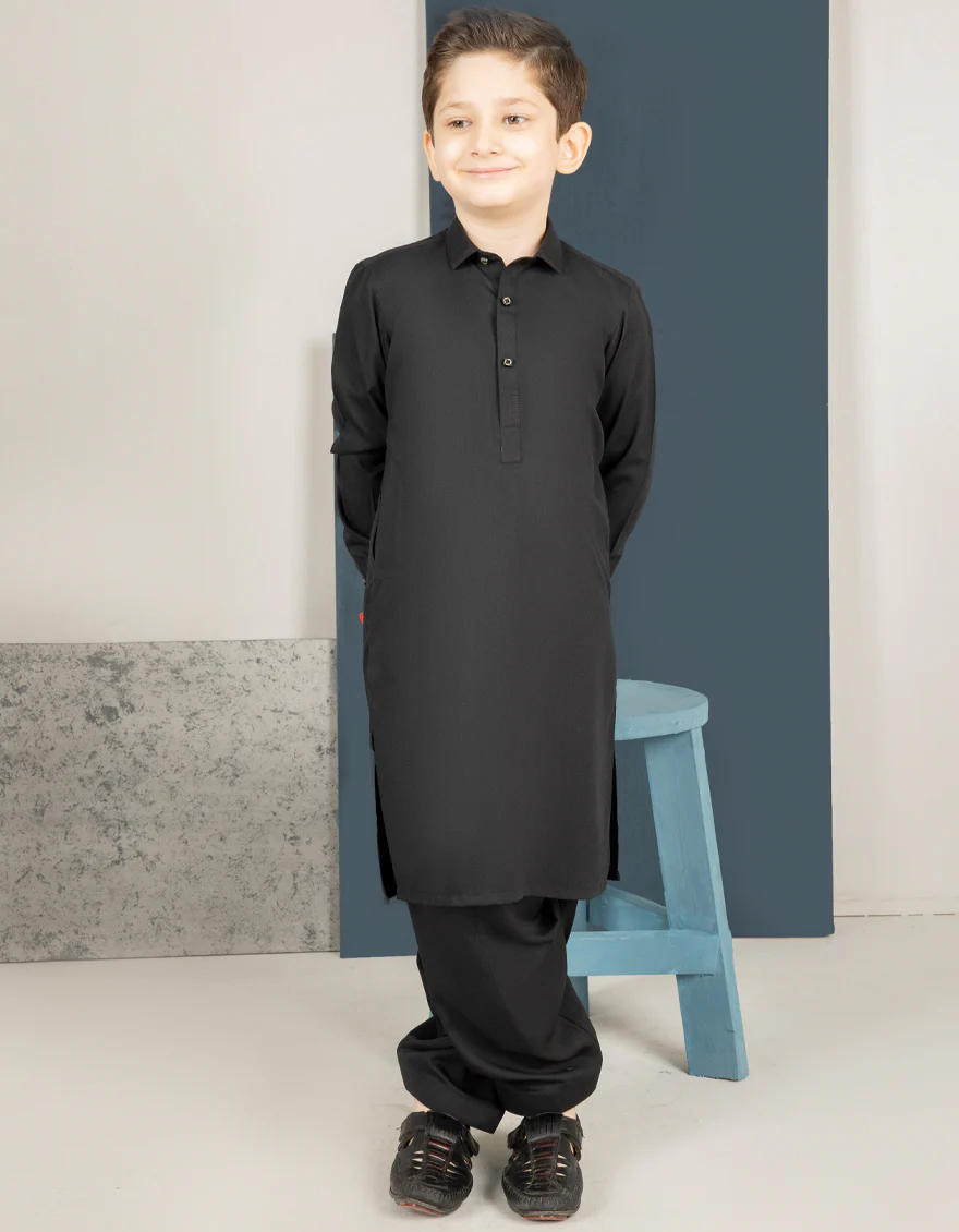 BLACK BLENDED KAMEEZ SHALWAR | JCKS-US-43180/A22/JJ8346-CL - Image 4