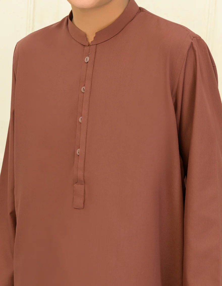 BROWN BLENDED KAMEEZ SHALWAR | JCKS-US-43205/A23/JJ8785-CL - Image 2