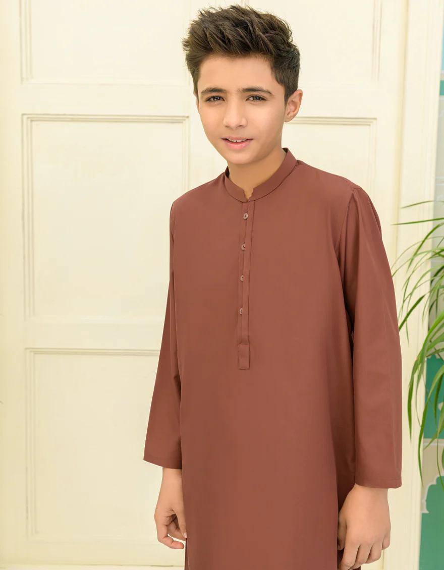 BROWN BLENDED KAMEEZ SHALWAR | JCKS-US-43205/A23/JJ8785-CL - Image 3