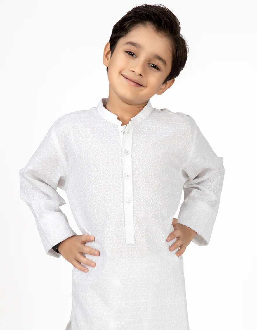 WHITE VISCOSE KAMEEZ SHALWAR | JCKS-US-44096/A22/JJ8082-CL - Image 2