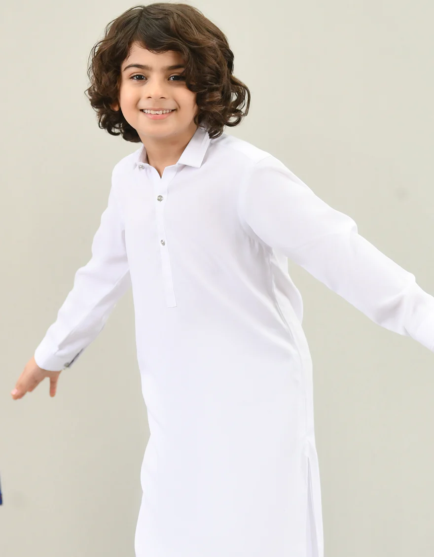 WHITE BLENDED KAMEEZ SHALWAR | JCKS-US-44105/A22/JJ8346-CL - Image 3