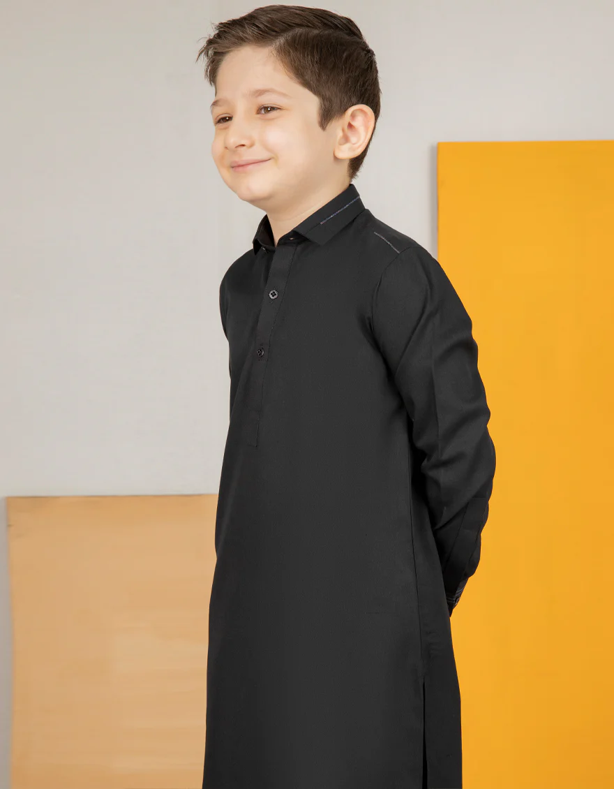 BLACK VISCOSE KAMEEZ SHALWAR | JCKS-US-44145/A22/JJ8346-CL - Image 3