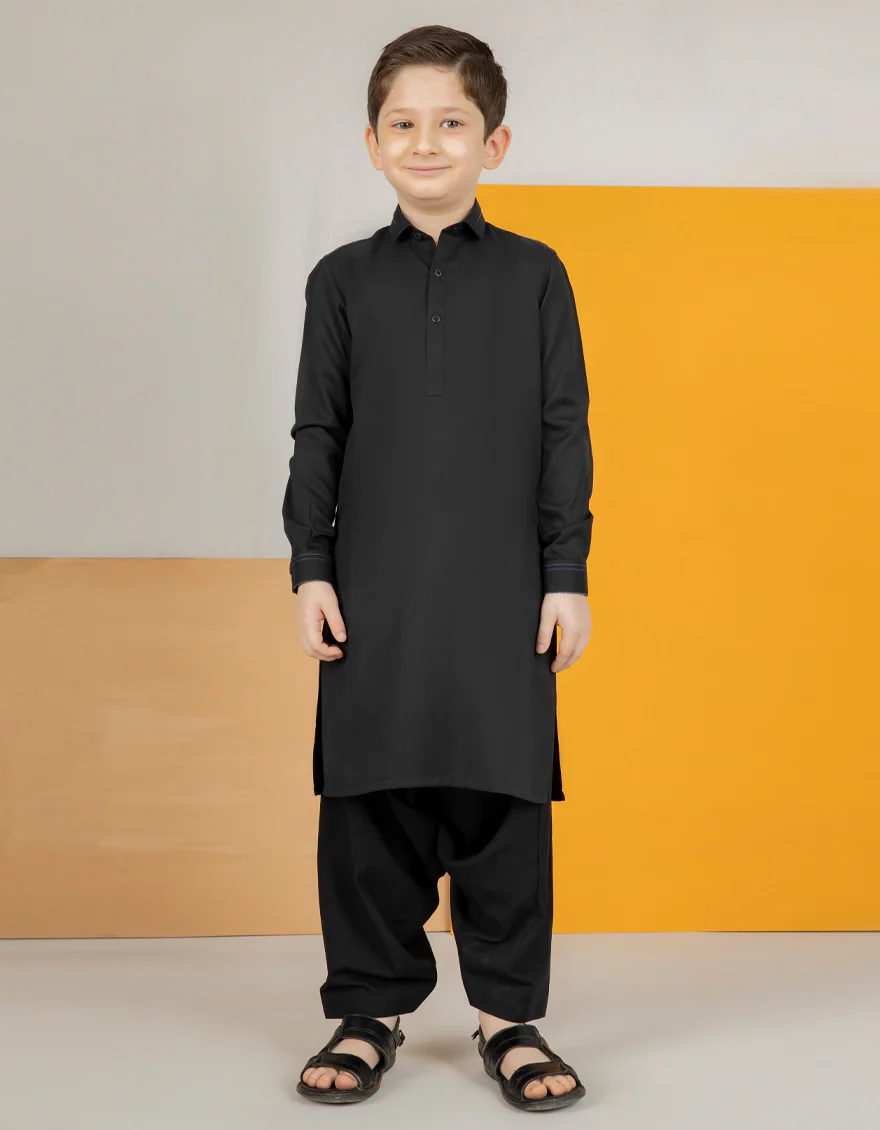 BLACK VISCOSE KAMEEZ SHALWAR | JCKS-US-44145/A22/JJ8346-CL - Image 4