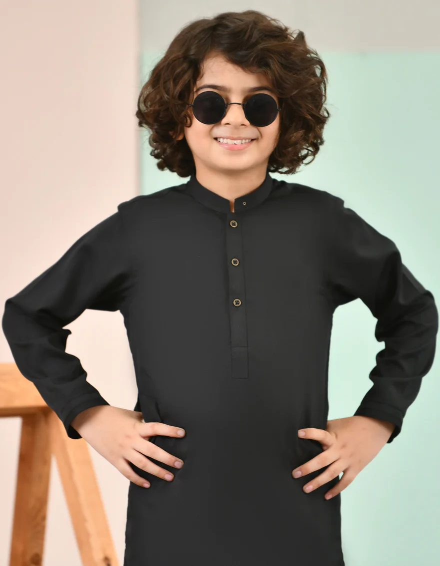 BLACK BLENDED KAMEEZ SHALWAR | JCKS-US-45023/A22/JJ8346-CL - Image 2
